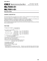 Datasheet ML7001 manufacturer OKI