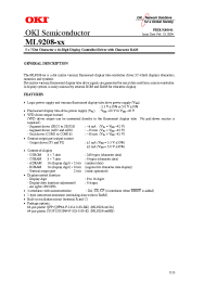 Datasheet ML9208-XXGA manufacturer OKI