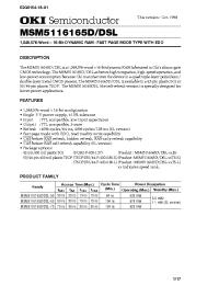 Datasheet MSM5116165D-60TS-L manufacturer OKI