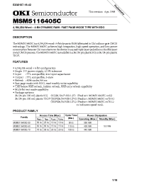 Datasheet MSM5116405C-60TS-K manufacturer OKI