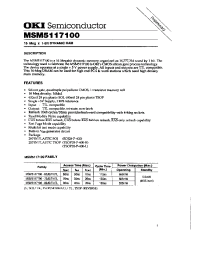 Datasheet MSM5117100-70TK manufacturer OKI