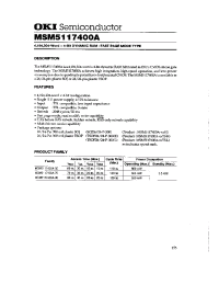Datasheet MSM5117400A-80SJ manufacturer OKI