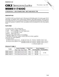 Datasheet MSM5117400C-60TS-L manufacturer OKI