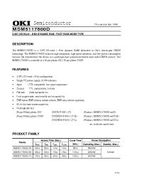 Datasheet MSM5117800D-70JS manufacturer OKI