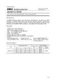 Datasheet MSM5117800F-70 manufacturer OKI