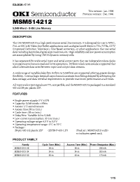 Datasheet MSM514212-50ZS manufacturer OKI