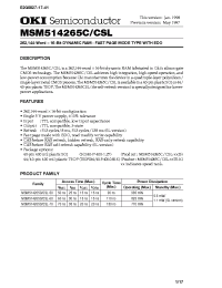 Datasheet MSM514265C-50 manufacturer OKI