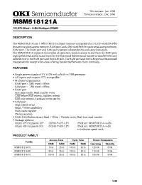 Datasheet MSM518121A-10 manufacturer OKI