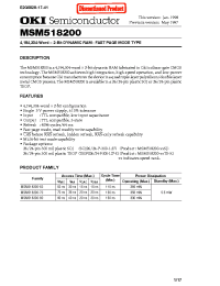 Datasheet MSM518200-60SJ manufacturer OKI