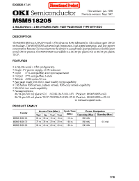 Datasheet MSM518205 manufacturer OKI