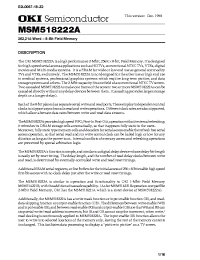 Datasheet MSM518222A-30ZS manufacturer OKI