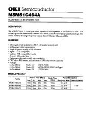 Datasheet MSM51C464A-10 manufacturer OKI