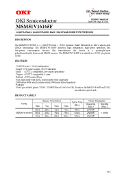 Datasheet MSM51V16165F-60TS-K manufacturer OKI