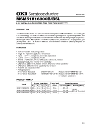 Datasheet MSM51V16800B-60 manufacturer OKI