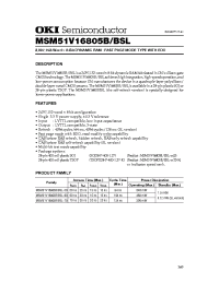 Datasheet MSM51V16805BSL-60JS manufacturer OKI