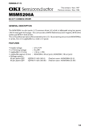 Datasheet MSM5298A manufacturer OKI