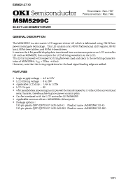 Datasheet MSM5299C manufacturer OKI