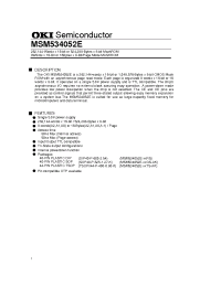 Datasheet MSM534052E manufacturer OKI