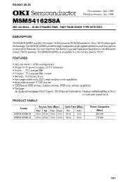 Datasheet MSM5416258A manufacturer OKI