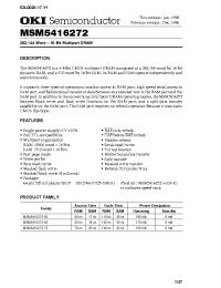 Datasheet MSM5416272 manufacturer OKI