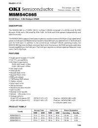 Datasheet MSM54C865-70ZS manufacturer OKI