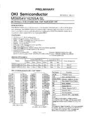 Datasheet MSM54V16255A-40JS manufacturer OKI