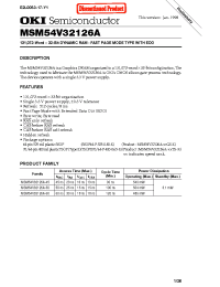 Datasheet MSM54V32126A-50TS-K manufacturer OKI