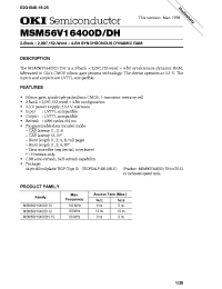 Datasheet MSM56V16400D-10 manufacturer OKI