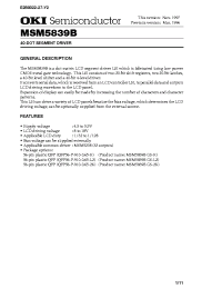 Datasheet MSM5839B manufacturer OKI