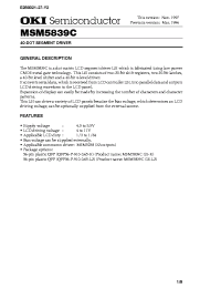 Datasheet MSM5839CGS-K manufacturer OKI