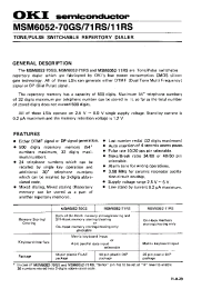 Datasheet MSM6052-71RS manufacturer OKI