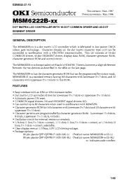 Datasheet MSM6222B manufacturer OKI