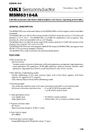 Datasheet MSM63184A-xxx manufacturer OKI