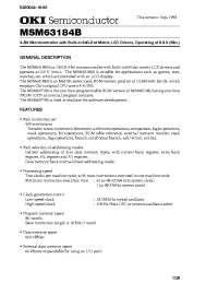 Datasheet MSM63184B manufacturer OKI