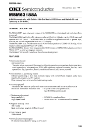 Datasheet MSM63188A-xxxGS-BK manufacturer OKI