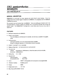 Datasheet MSM6355 manufacturer OKI