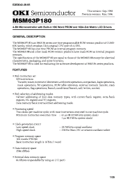 Datasheet MSM63P180 manufacturer OKI