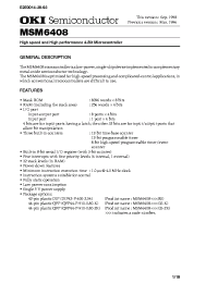 Datasheet MSM6408-xxxGS-K manufacturer OKI