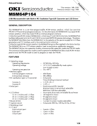 Datasheet MSM64P164-xxx manufacturer OKI