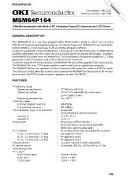 Datasheet MSM64P164-xxxGS-BK manufacturer OKI