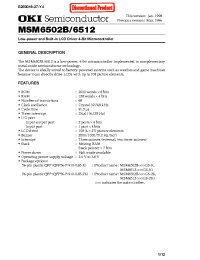 Datasheet MSM6502B manufacturer OKI