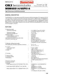 Datasheet MSM65514-XXXGS-BK manufacturer OKI