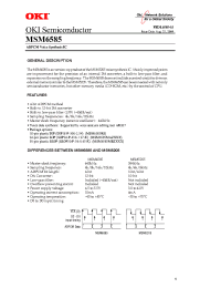 Datasheet MSM6585 manufacturer OKI