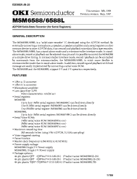 Datasheet MSM6588L manufacturer OKI