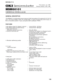 Datasheet MSM66101-xxxJS manufacturer OKI