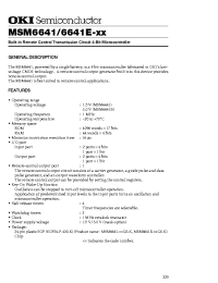 Datasheet MSM6641E-xxGS-K manufacturer OKI