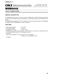 Datasheet MSM6648 manufacturer OKI