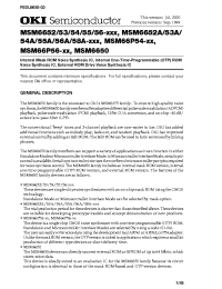 Datasheet MSM6656A manufacturer OKI