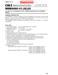 Datasheet MSM6660-01 manufacturer OKI