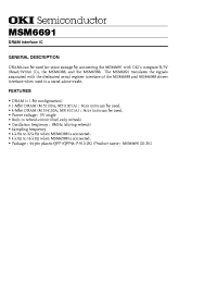 Datasheet MSM6691 manufacturer OKI